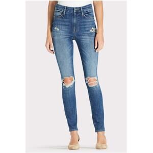 Good American NWT Good Waist Distressed Skinny Jeans Snake Pocket B322 // 00